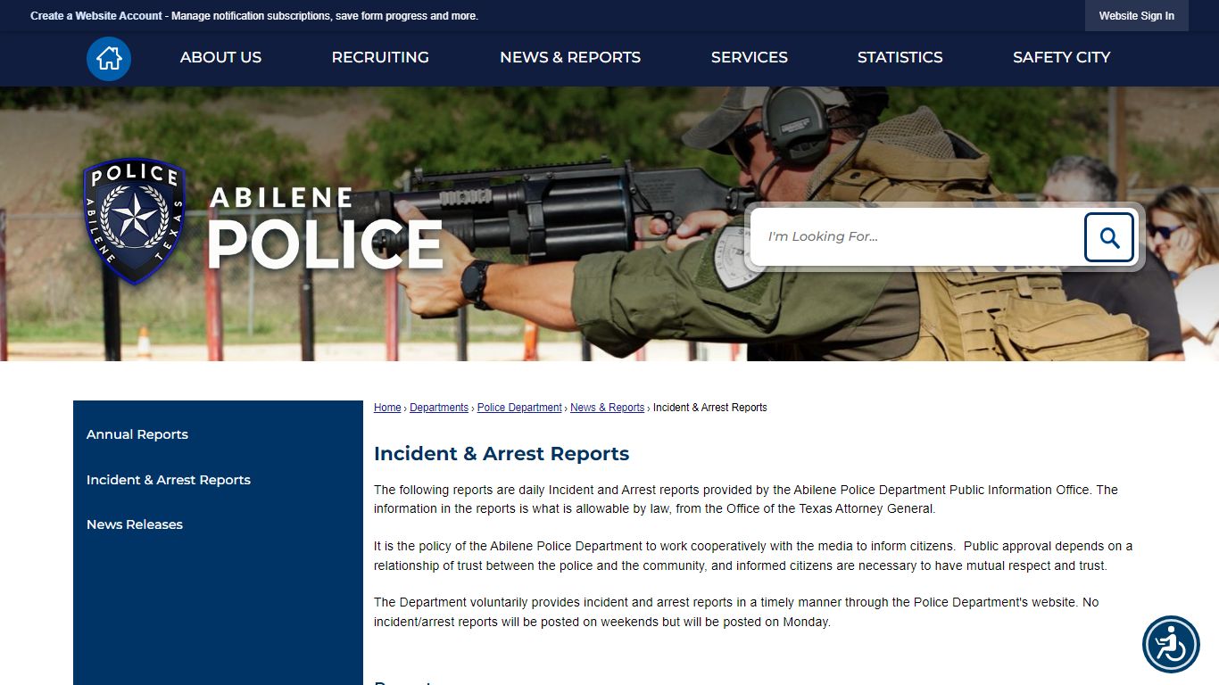 Incident & Arrest Reports | Abilene, TX